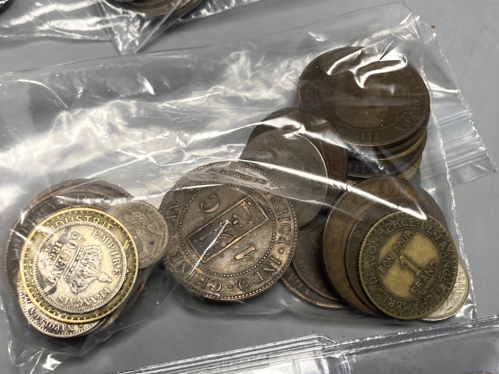 Russia, Catherine the Great, five Kopeks x 2, 1790 and 1791 VF, two 1797 cartwheel twopence coins and a collection of World coinage